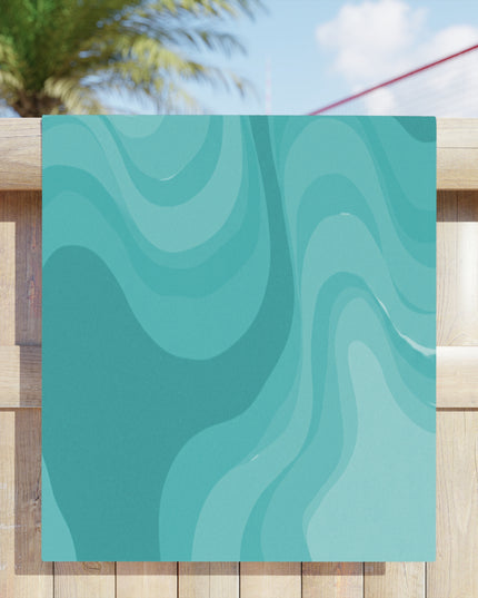 Tif Green Wavey Beach Towel, 30" x 60"