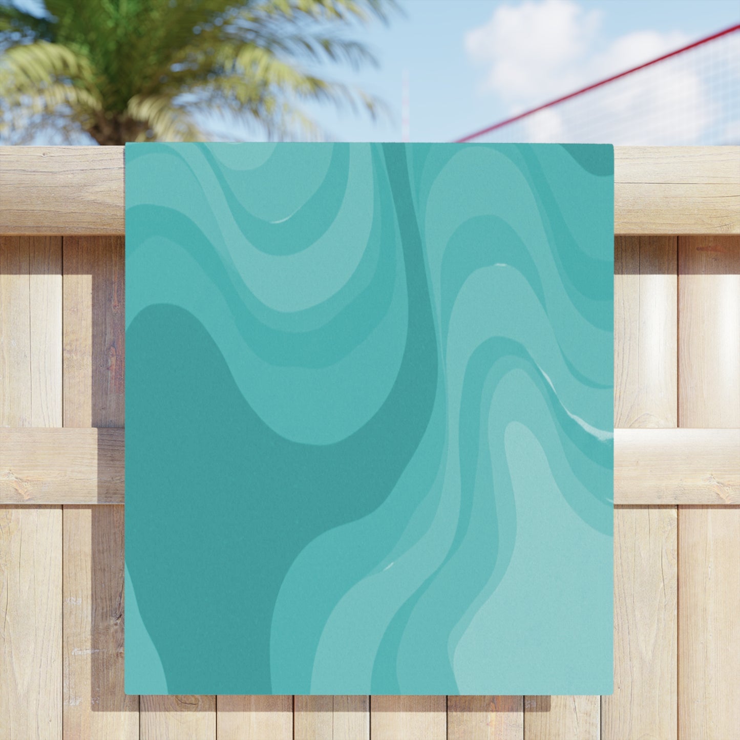 Tif Green Wavey Beach Towel, 30" x 60"