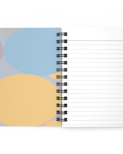 Pastel Baby Blue and Peach Patches Spiral Bound Journal, 5" x 7" 150 pages
