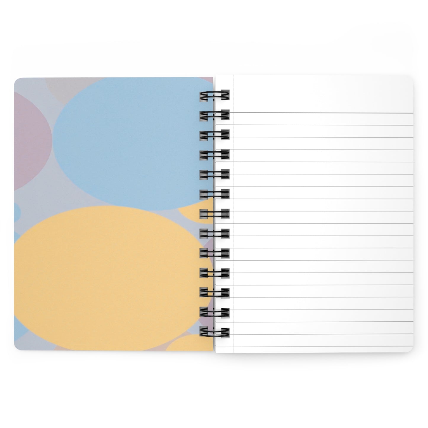 Pastel Baby Blue and Peach Patches Spiral Bound Journal, 5" x 7" 150 pages