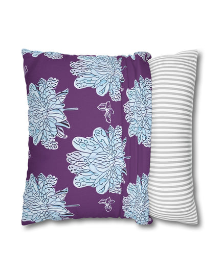 Blue Floral Butterflies Spun Polyester Square Pillowcase, 14" x 14"