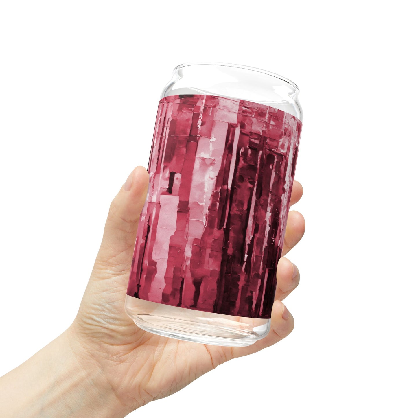 Striped Ruby Sipper Glass, 16oz