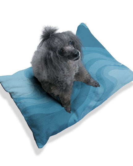 Sky Blue Wavey 28" × 18" Pet Bed
