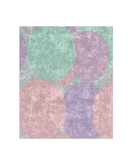 Pastel Peach and Soft Green Patches 50" x 60" Crushed Velvet Blanket