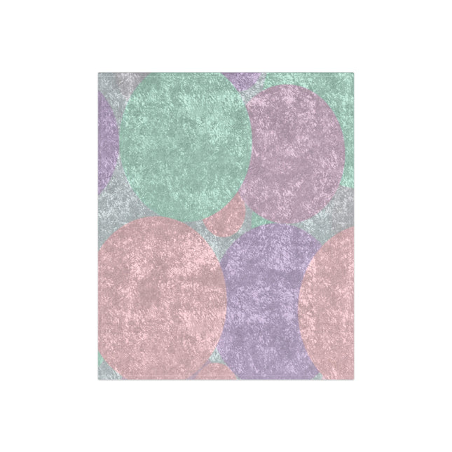 Pastel Peach and Soft Green Patches 50" x 60" Crushed Velvet Blanket