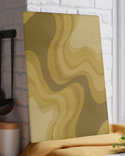 Brown Wavey Glass Cutting Board, 11" x 15"