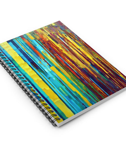 Striped Alpha Spiral Notebook - Ruled Line, 6" x 8", 118 pages