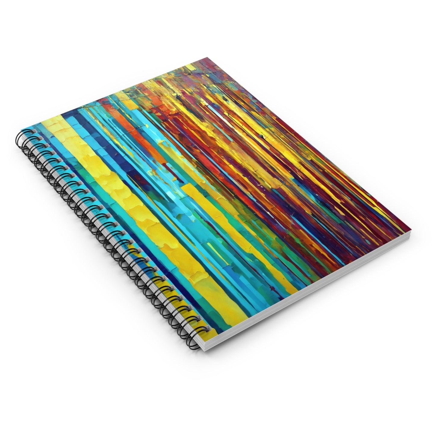 Striped Alpha Spiral Notebook - Ruled Line, 6" x 8", 118 pages