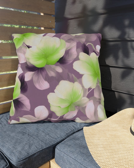 Lime Lavender Floral Bunch 20" x 20" Outdoor Pillow