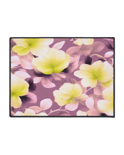 Lemon Blossom Floral Bunch Heavy Duty Floor Mat, 18" x 24"