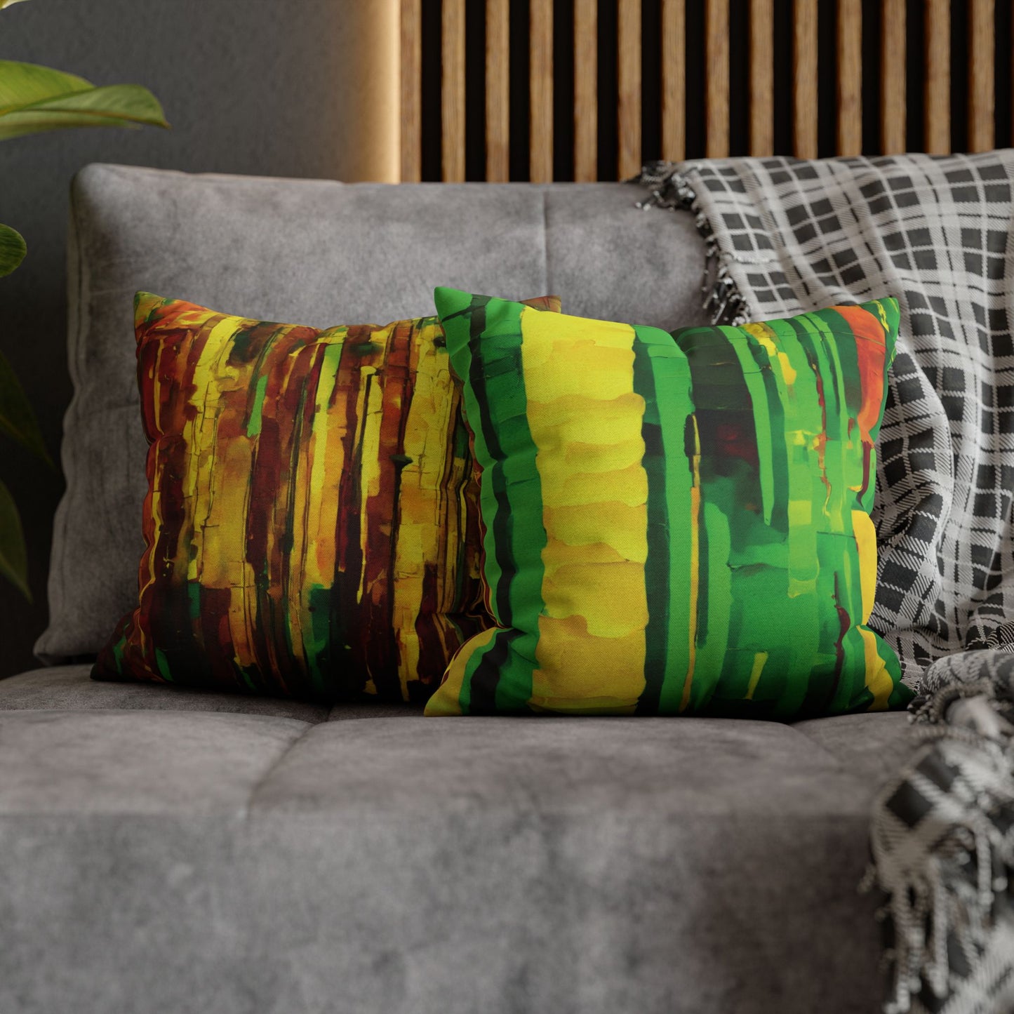 Striped Beta Spun Polyester Square Pillowcase, 14" x 14"