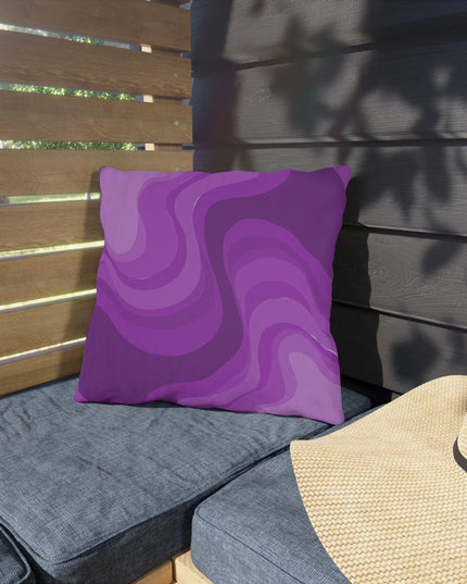 Wavey Purple Wavey 16" x 16" Outdoor Pillow