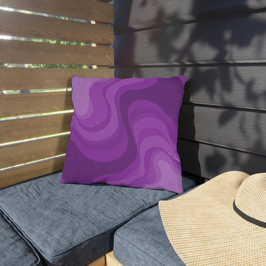 Wavey Purple Wavey 16" x 16" Outdoor Pillow