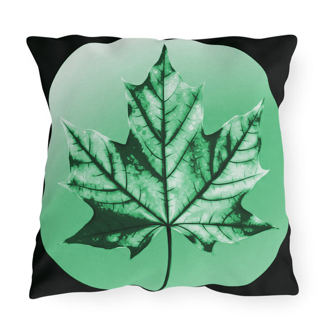 Tif Green Maple Leaf 20" x 20" Outdoor Pillow
