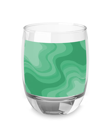 Mint Green Wavey Whiskey Glass, 6 oz