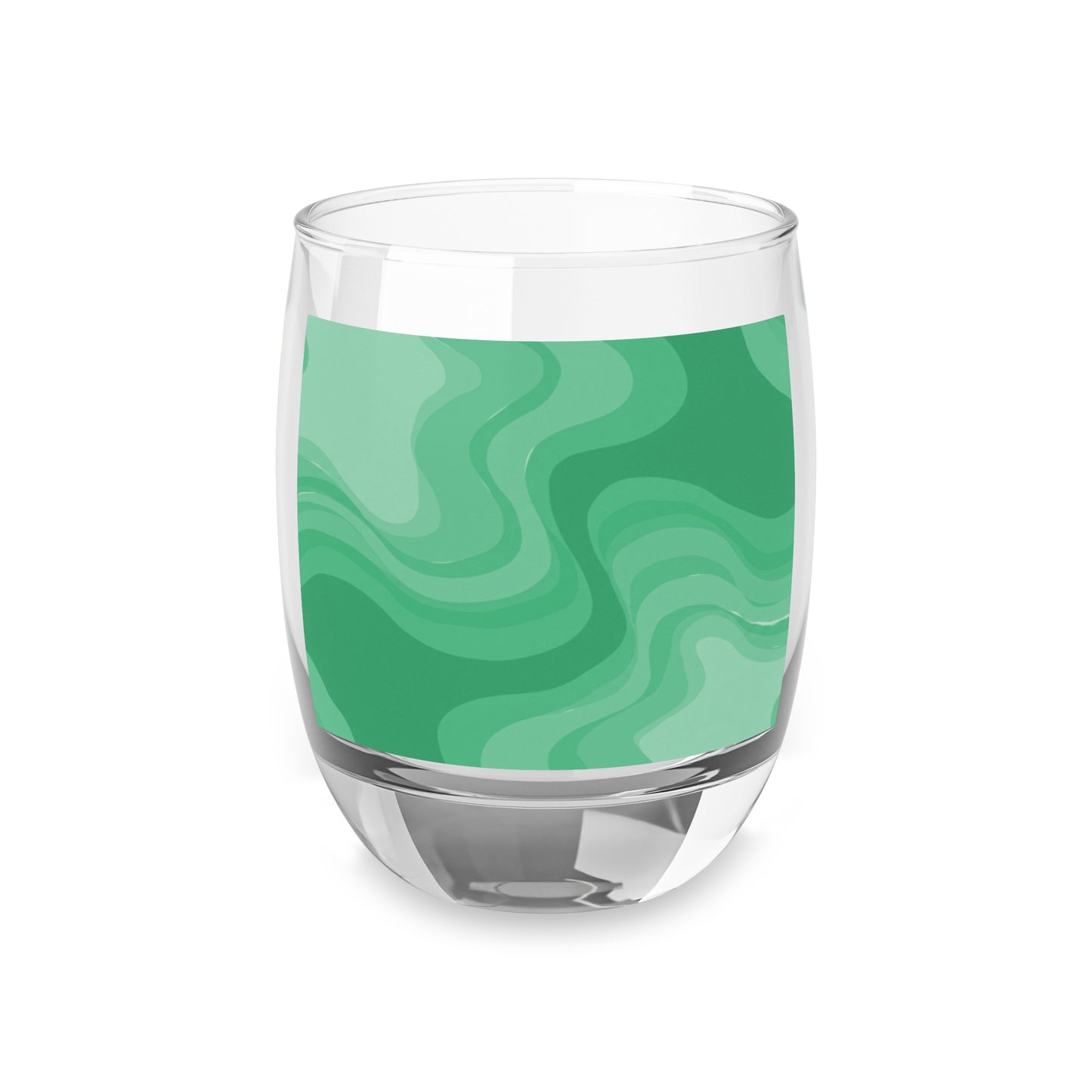 Mint Green Wavey Whiskey Glass, 6 oz
