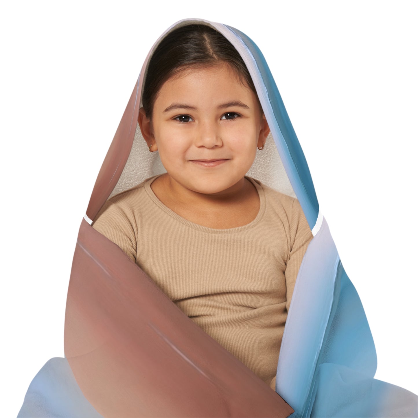 Blue Sea Peach Fog Youth Hooded Towel, 24" x 48"