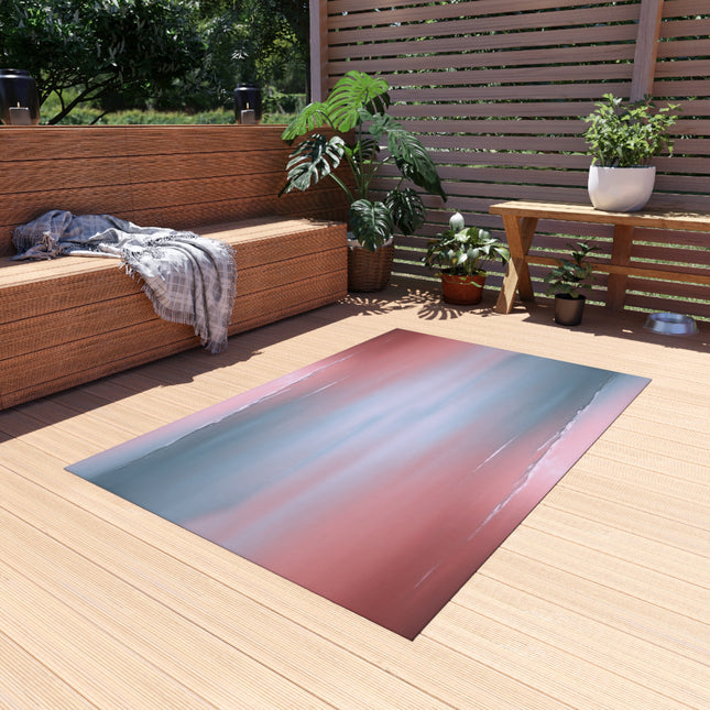 Gray Sea Pink Fog 48" x 72" Outdoor Rug