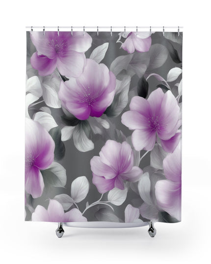 Purple Blossom Floral Bunch Shower Curtains, 71" x 74"