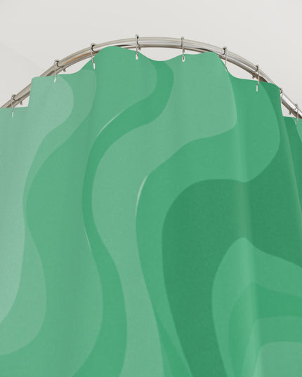 Mint Green Wavey Shower Curtains, 71" x 74"