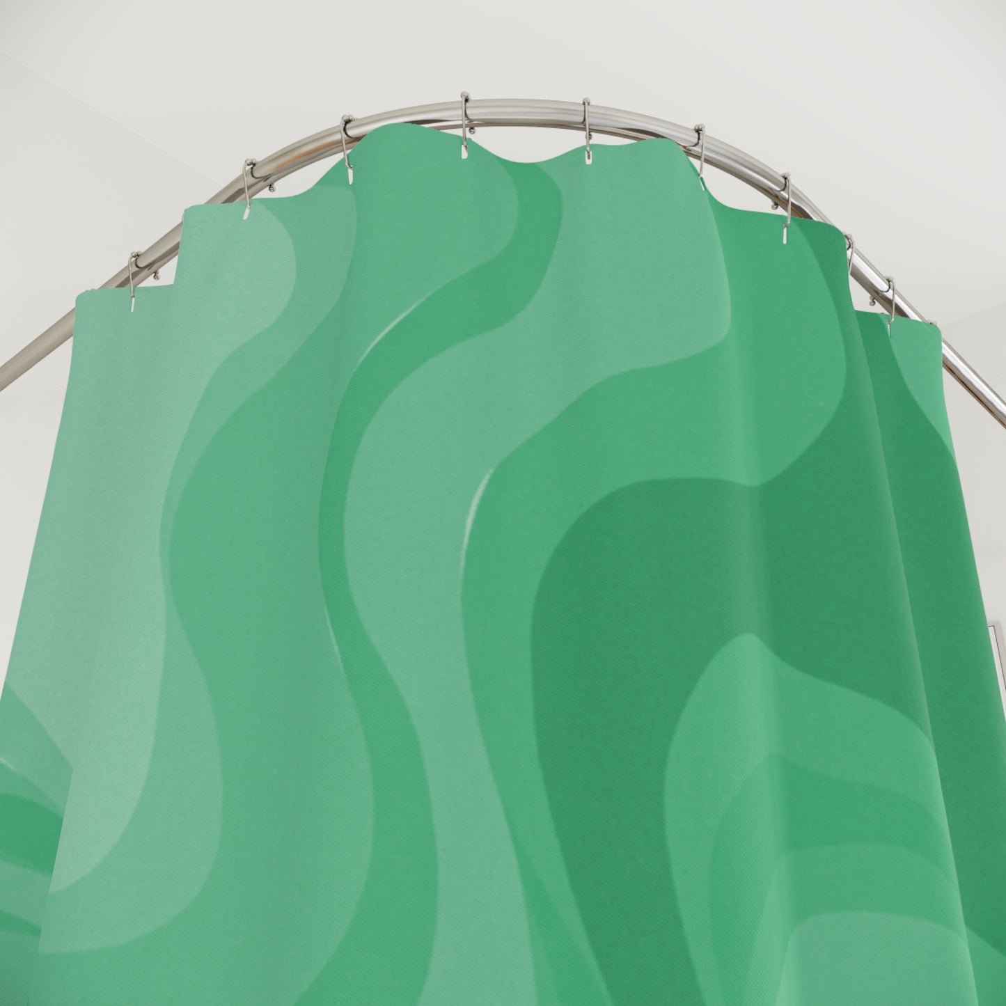 Mint Green Wavey Shower Curtains, 71" x 74"