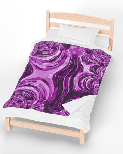 Uzi Spiral Powder Lavender Velveteen Plush Blanket, 50" x 60"