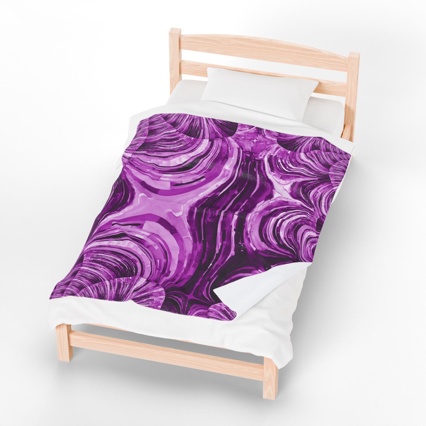 Uzi Spiral Powder Lavender Velveteen Plush Blanket, 50" x 60"