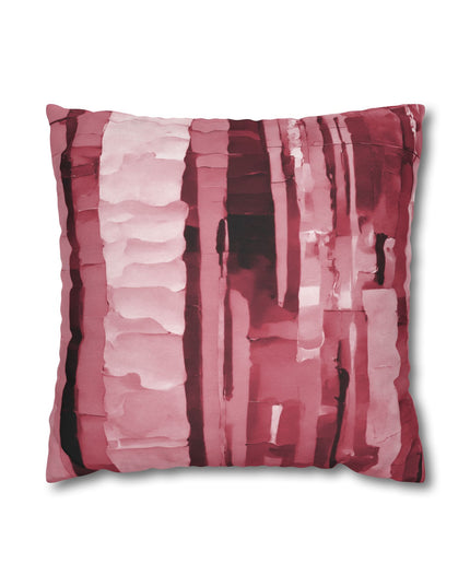 Striped Ruby Spun Polyester Square Pillowcase, 14" x 14"