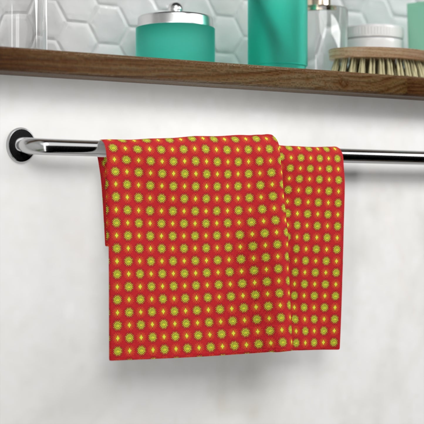 Late Evening Star-crossed Bodies Face Towel, 13" x 13"