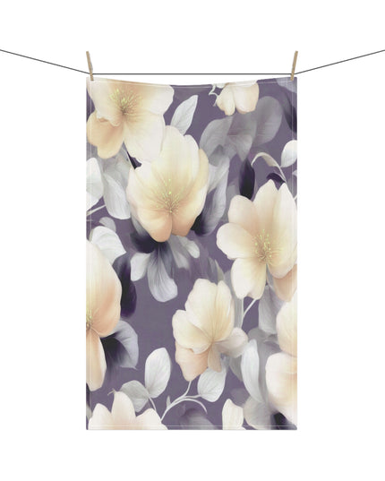 White Blush Floral Bunch Tea Towels (cotton, poly), 18" x "30
