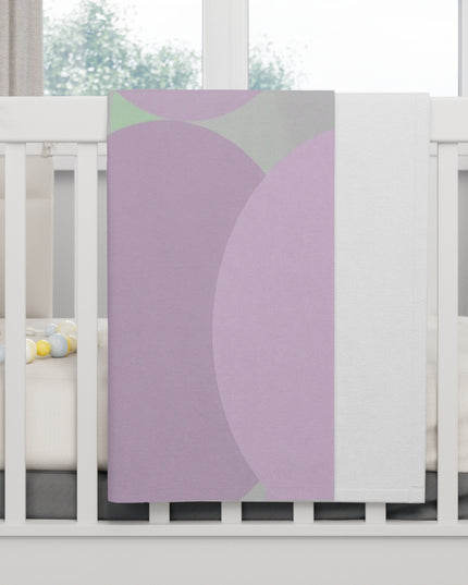 Pastel Lavender Purple and Soft Green Patches Soft Fleece Baby Blanket, 30" x 40"