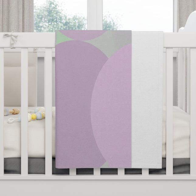 Pastel Lavender Purple and Soft Green Patches Soft Fleece Baby Blanket, 30" x 40"
