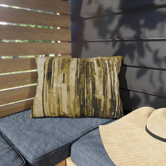 Striped Light Brown Lavender 20" x 14" Outdoor Pillow