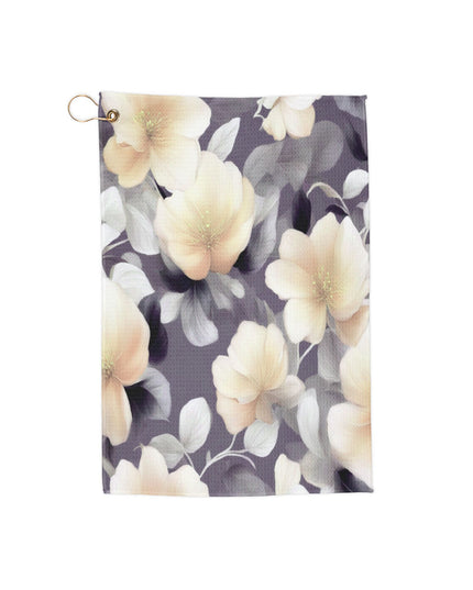 White Blush Floral Bunch Golf Towel, 16" x 24"
