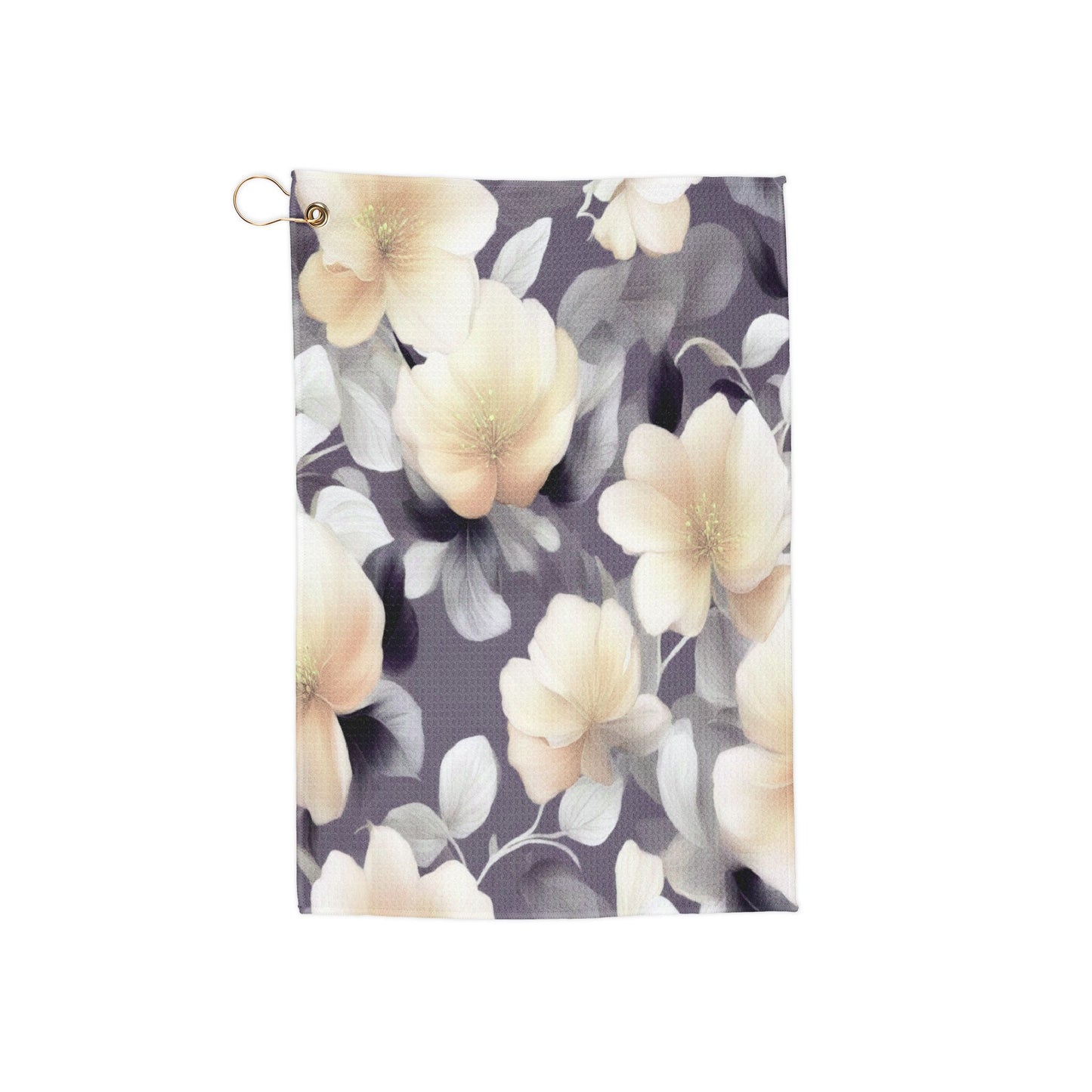 White Blush Floral Bunch Golf Towel, 16" x 24"