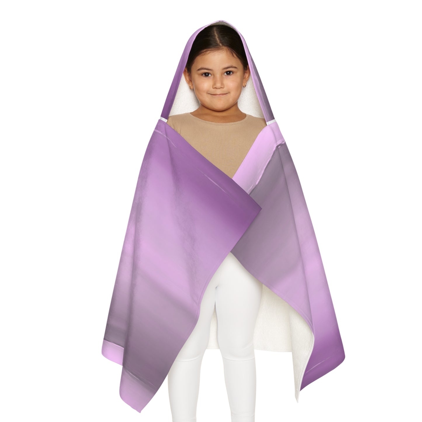 Dark Pink Sea Amethyst Fog Youth Hooded Towel, 24" x 48"