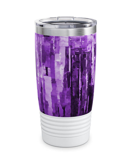 Striped Powder Lavender Ringneck Tumbler, 20oz in white