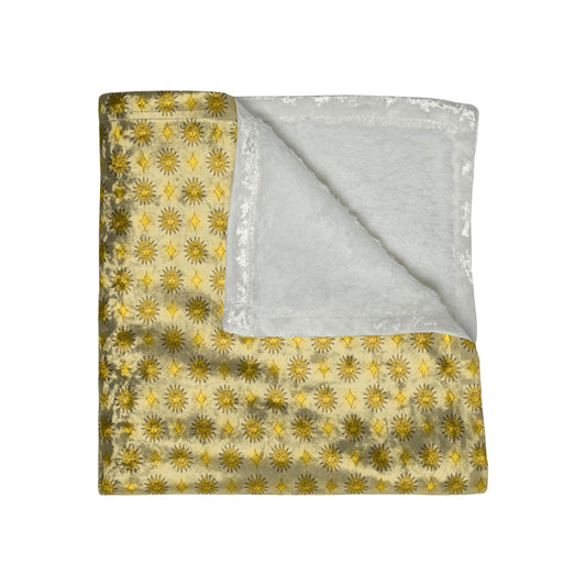 Lemongrass Star-crossed Bodies Crushed Velvet Blanket, 50" x 60"
