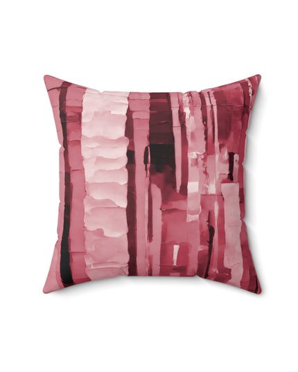 Striped Ruby 16" x 16" Faux Suede Square Pillow