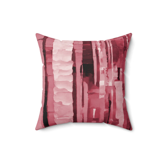 Striped Ruby 16" x 16" Faux Suede Square Pillow