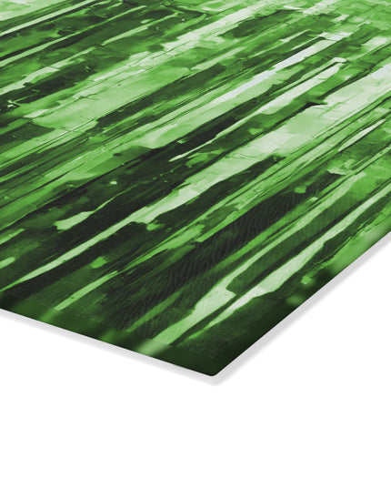 Striped Mint Pastels 8" x 11" Glass Cutting Board
