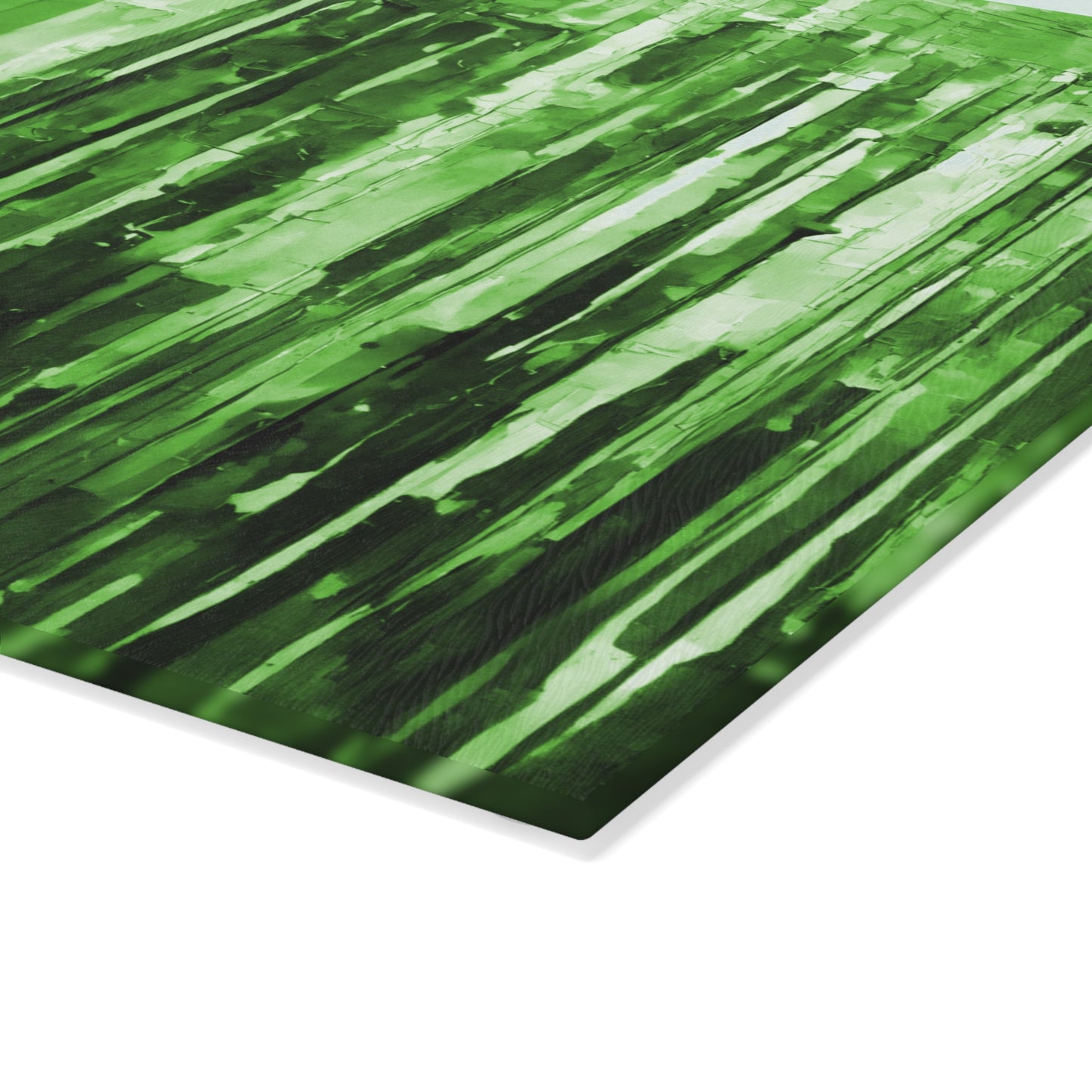 Striped Mint Pastels 8" x 11" Glass Cutting Board