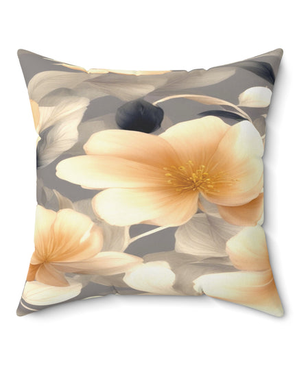 Soft Blossom Floral Bunch Faux Suede Square Pillow, 20" x 20"