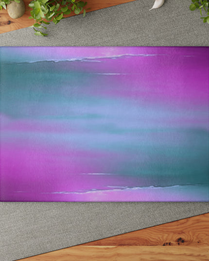 Dark Blue Green Sea Purple Fog 11" x 15" Glass Cutting Board