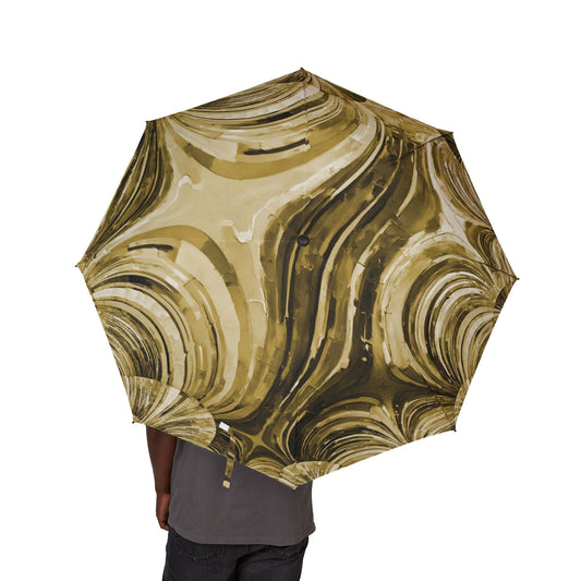 Uzi Spiral Light Brown Foldable Umbrella - Compact & Chic