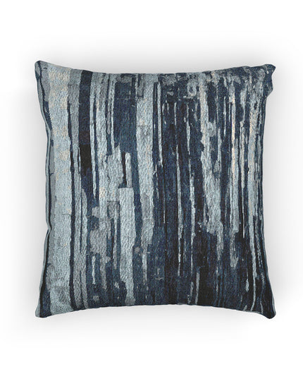 Striped Deep Blue Woven Pillow, 17" x 18"