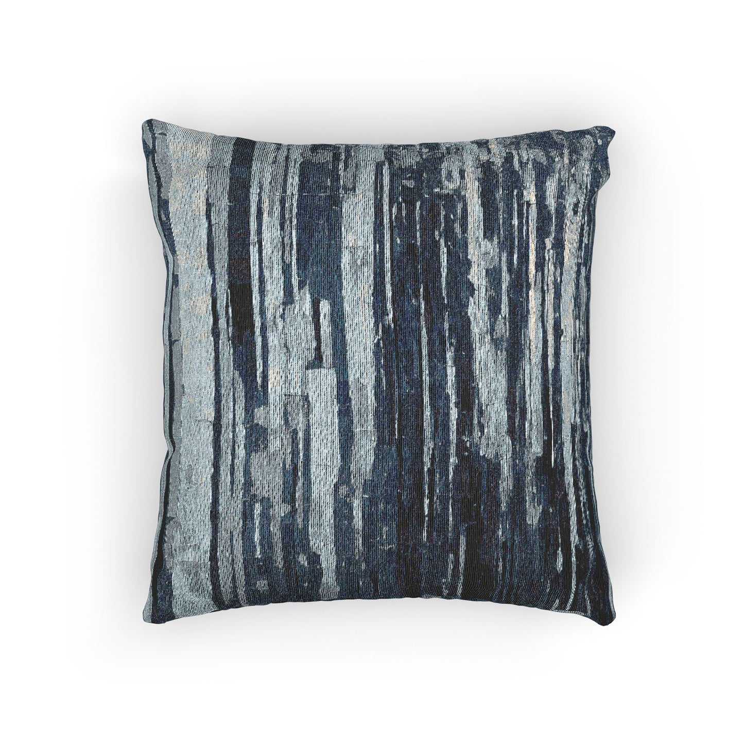 Striped Deep Blue Woven Pillow, 17" x 18"