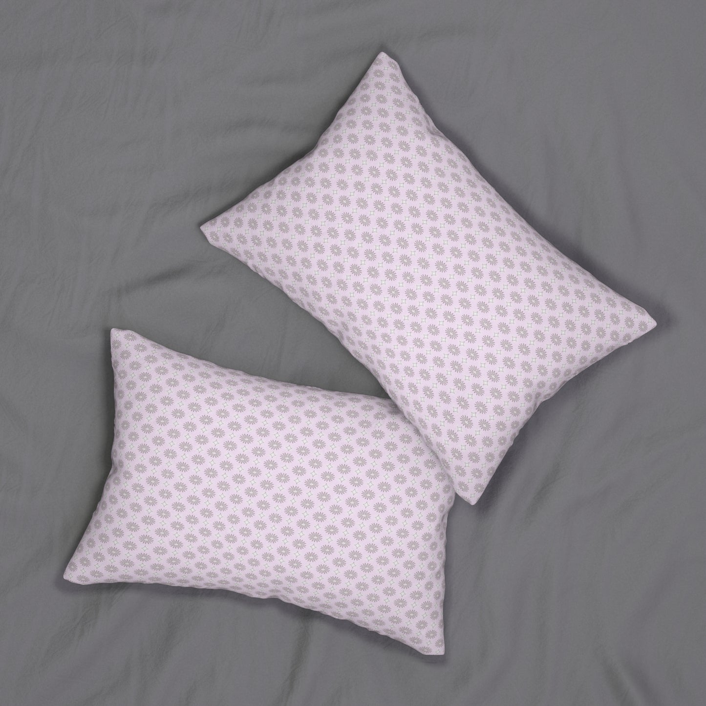Pink Mornings Star-crossed Bodies Spun Polyester Lumbar Pillow, 20" x 14"