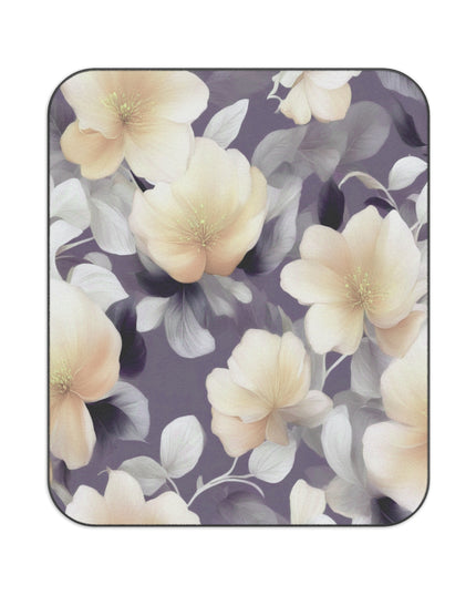 White Blush Floral Bunch 61" × 51" Picnic Blanket