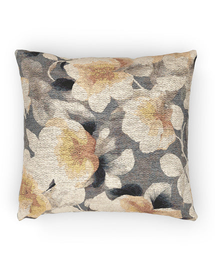 Light Orange Florals Woven Pillow, 17" x 18"